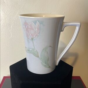 Portmeirion The Seasons Pink Tulip Blue Coffee Tea Vtg Mug Britain Discontinued